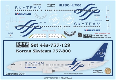 1:144 Korean Air 'Skyteam' Boeing 737-800