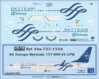 1:144 Air Europa 'Skyteam' Boeing 737-800(W)