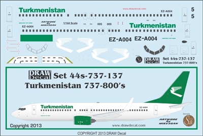 1:144 Turkmenistan Boeing 737-800