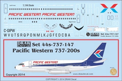 1:144 Pacific Western Boeing 737-200