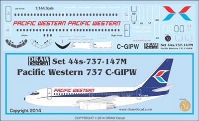 1:144 Pacific Western Boeing 737-200 (C-GIPW)