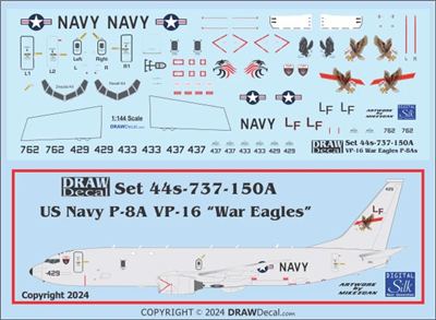 1:144 U.S. Navy P-8A Poseidon VP-16 'War Eagles'