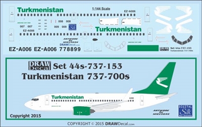 1:144 Turkmenistan Boeing 737-700