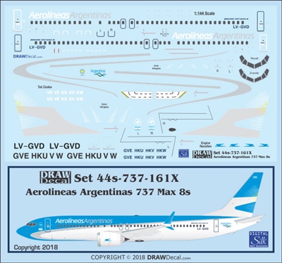 1:144 Aerolineas Argentinas Boeing 737-MAX8