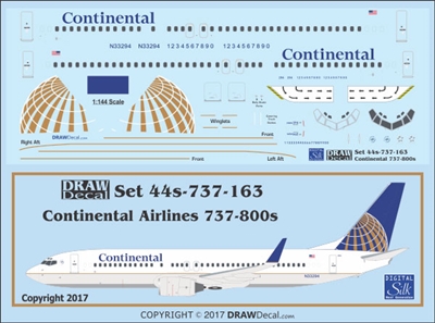 1:144 Continental Airlines Boeing 737-800