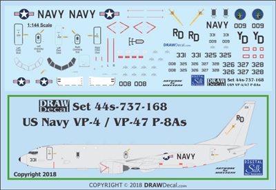 1:144 U.S. Navy Boeing P-8A Poseidon VP-4 Skinny Dragons, VP-47 Golden Swordsmen