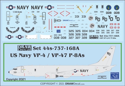 1:144 U.S. Navy Boeing P-8A Poseidon VP-4 Skinny Dragons, VP-47 Golden Swordsmen