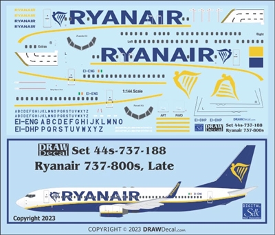 1:144 Ryanair (later titles) Boeing 737-800