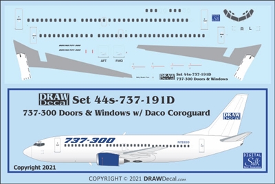 1:144 Doors & Windows, Boeing 737-300 (Daco) with Corogard