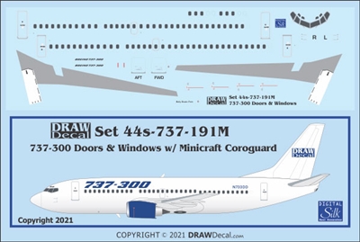 1:144 Doors & Windows, Boeing 737-300 (Minicraft) with Corogard