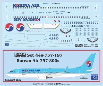 1:144 Korean Air Boeing 737-800