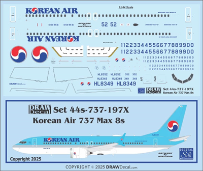 1:144 Korean Air Boeing 737-MAX8