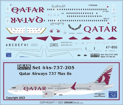 1:144 Qatar Airways Boeing 737-MAX8