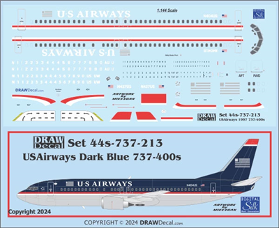 1:144 US Airways (1997 cs) Boeing 737-400