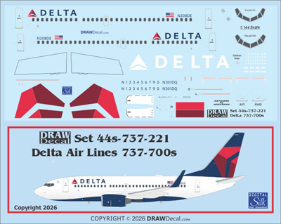 1:144 Delta Airlines (2007 cs) Boeing 737-700(W)