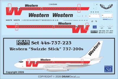 1:144 Western Airlines Boeing 737-200