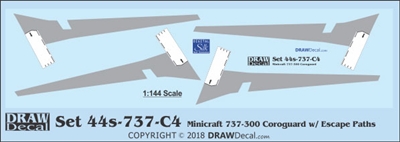 1:144 Boeing 737-300 Corogard (Minicraft kit, Top surfaces only, with wing escape markings) (Two Sets)