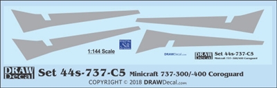 1:144 Boeing 737-300 / -400 Corogard (Minicraft kits, Top surfaces only, without wing escape markings) (Two Sets)