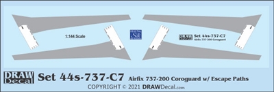 1:144 Boeing 737-200 Corogard (Airfix kit, with wing escape markings) (Two Sets)