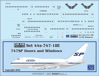 1:144 Boeing 747SP Windows, Door & Details