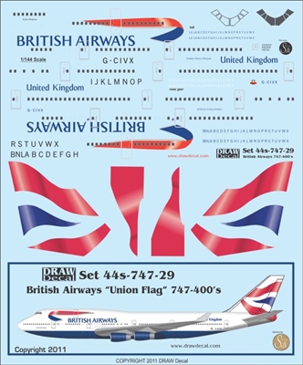 1:144 British Airways 'Chatham Flag' Boeing 747-400