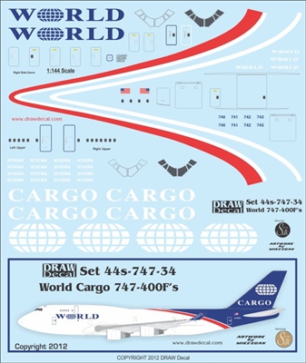 1:144 World Airways Cargo Boeing 747-400F