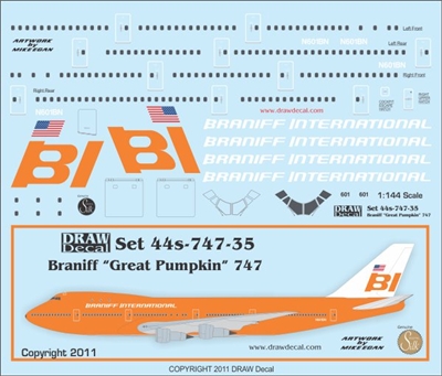 1:144 Braniff International Boeing 747-127