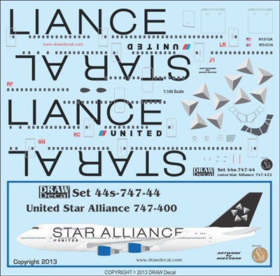 1:144 United Airlines 'Star Alliance' Boeing 747-400