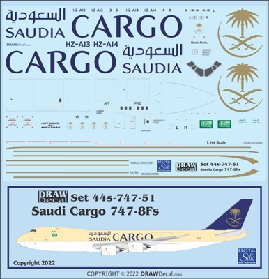 1:144 Saudia Cargo Boeing 747-8F