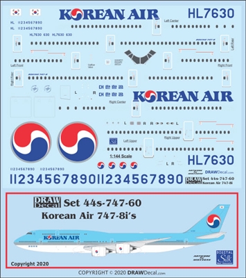 1:144 Korean Air Boeing 747-8