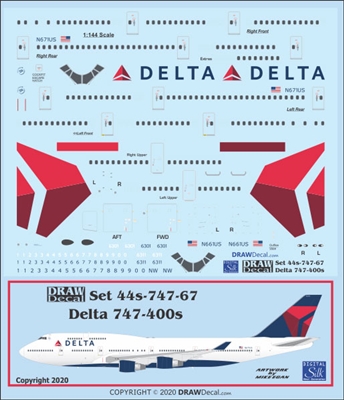 1:144 Delta Airlines (2007 cs) Boeing 747-400