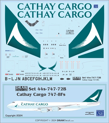 1:144 Cathay Cargo (2023 cs) Boeing 747-8F