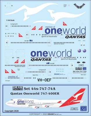1:144 QANTAS 'OneWorld' Boeing 747-400ER