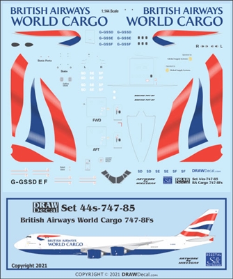 1:144 British Airways World Cargo Boeing 747-8F