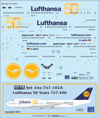 1:144 Lufthansa (1989 cs) '50 Years' Boeing 747-400