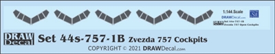 1:144 Boeing 757 Cockpits (5) - Grey with Silver Frames