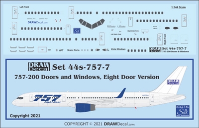 1:144 Boeing 757-200 Doors and Windows, Eight Door Version