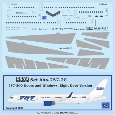 1:144 Boeing 757-200 Doors and Windows, 8-door version, With Corogard