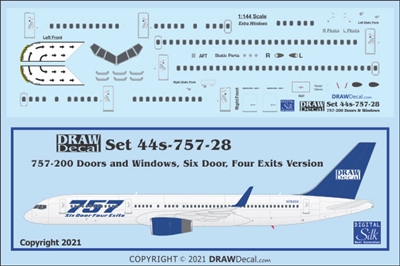 1:144 Boeing 757-200 Doors and Windows, 6-door version