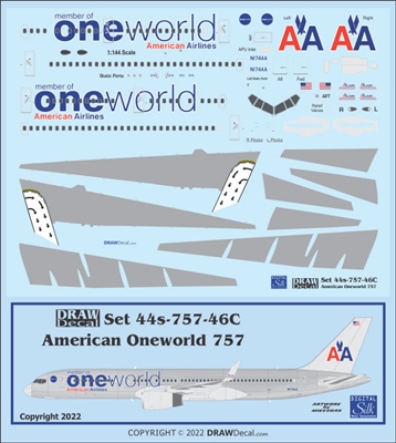1:144 American Airlines 'OneWorld' Boeing 757-200(W) (with Corogard)