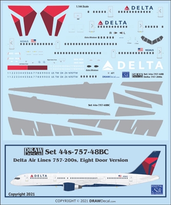 1:144 Delta Airlines Boeing 757-200 (8 door) (with Corogard)