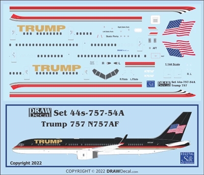 1:144 Trump Boeing 757-200 (U.S. flag)