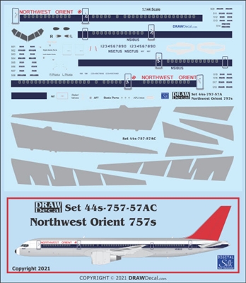 1:144 Northwest Orient Boeing 757-200 with Corogard