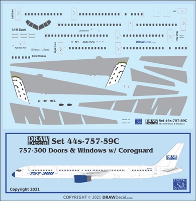 1:144 Boeing 757-300 Doors and Windows, with Corogard
