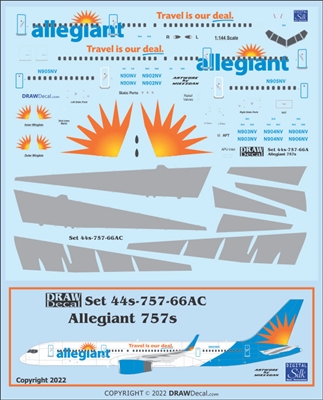 1:144 Allegiant Airlines Boeing 757-200 (with Corogard)