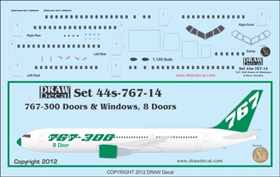 1:144 Boeing 767-300 Windows, 8 Door Version