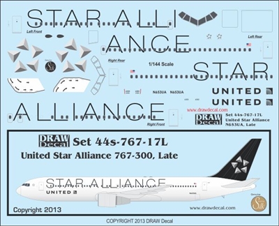 1:144 United Airlines 'Star Alliance' Boeing 767-300ER (later cs)