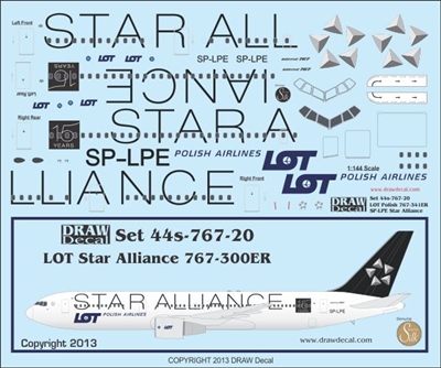 1:144 LOT Polish 'Star Alliance' Boeing 767-300ER