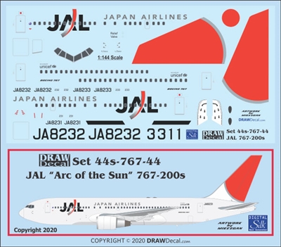 1:144 Japan Airlines Boeing 767-200