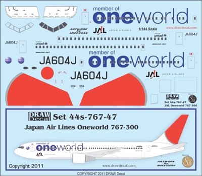 1:144 JAL 'OneWorld' Boeing 767-300